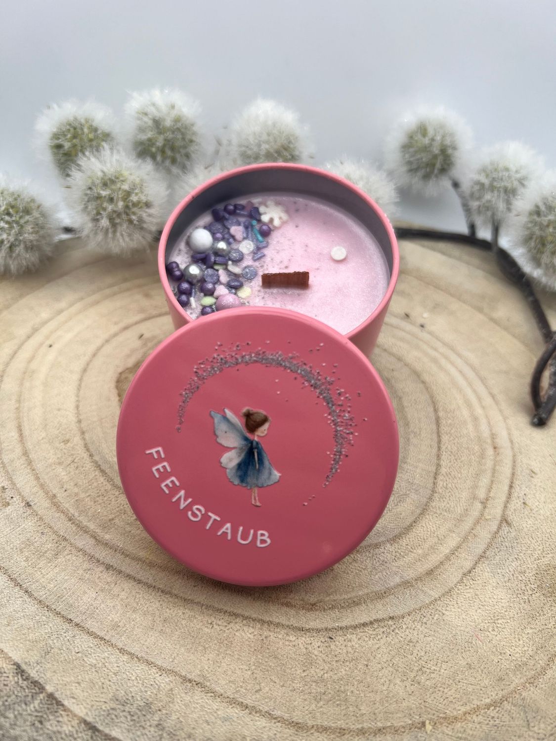 Feenstaub ROSA - Duftknisterkerze Beauty (Glitzereffekt)