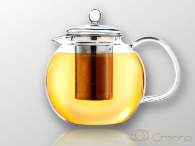 Teekanne 1,3 Liter mit Edelstahlsieb und Glasdeckel Creano