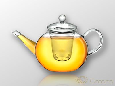 Teekanne bauchig 1,2 l  mit Glasfilter