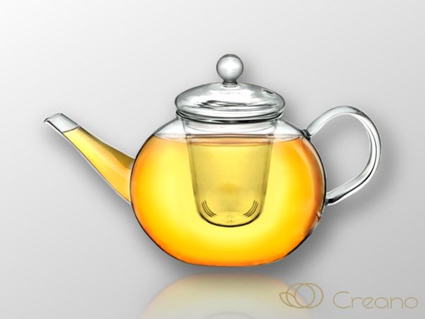 Teekanne bauchig 1,2 l  mit Glasfilter