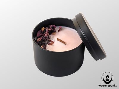 Rosé Champagne - Duftknisterkerze Black Beauty (Glitzereffekt)