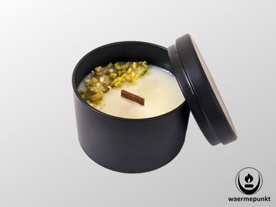 Pistazie weiße Schokolade - Duftknisterkerze Black Beauty