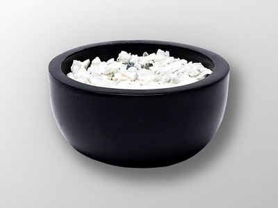 Räuchergefäß Speckstein schwarz + weiße Kieseln