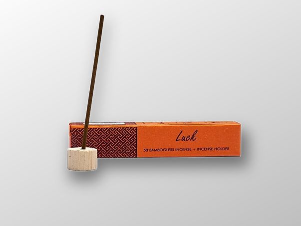 Glück -Indisches 100 % natürliches Kräuterräucherwerk ohne Bambus, mit Halter