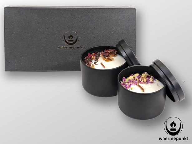 2 Duftknisterkerzen in edler Verpackung