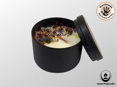 Blumenwiese - Duftknisterkerze Black Beauty