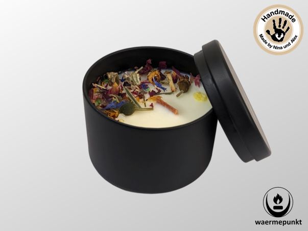 Blumenwiese - Duftknisterkerze Black Beauty