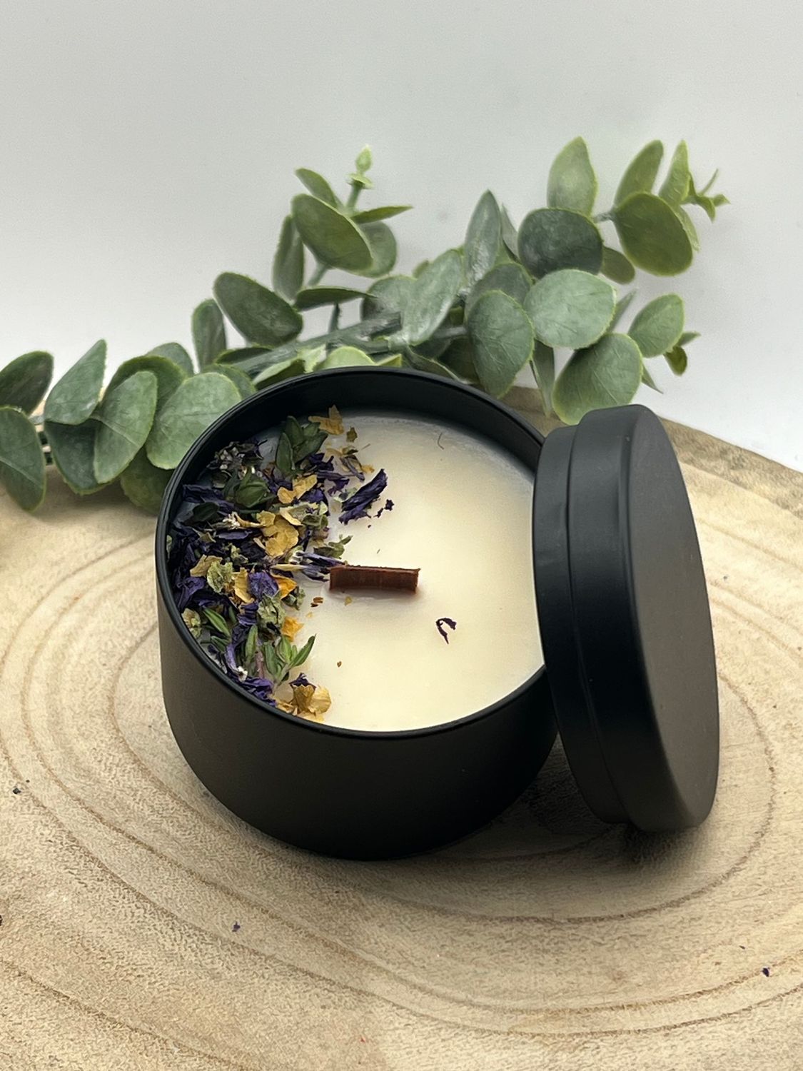 Lavendel Rosmarin Honig Traum - Duftknisterkerze Black Beauty