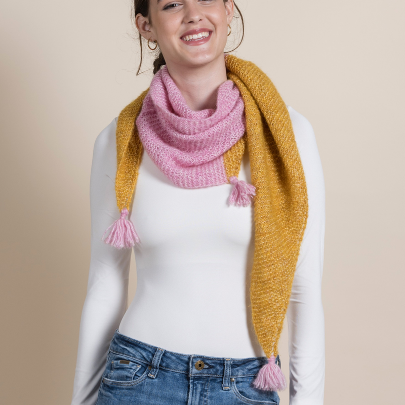 Knit Kit Colour Block Wrap Scarf