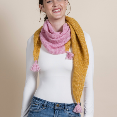 Knit Kit Colour Block Wrap Scarf