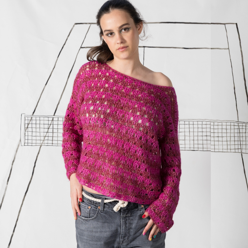 Crochet kit Fuzzy Vichy Top