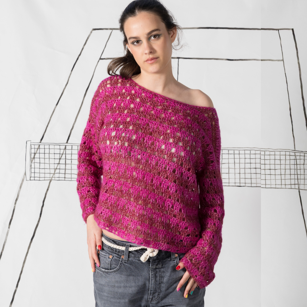 Crochet kit Fuzzy Vichy Top