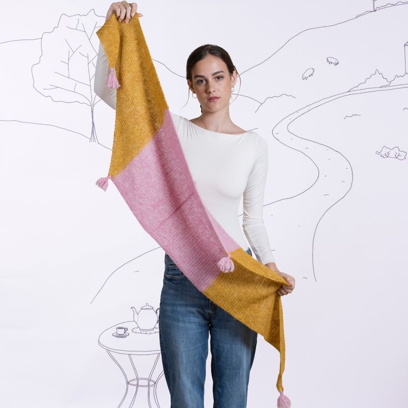 Knit Kit Colour Block Wrap Scarf
