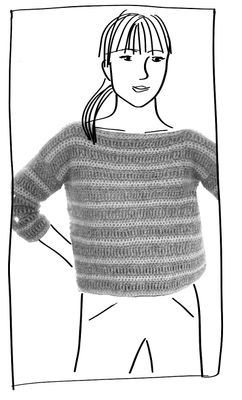 Crochet kit Cosy crochet striped sweater