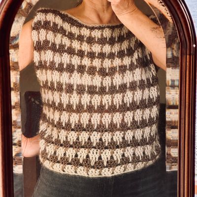 Haakpakket Fuzzy Vichy jumper - striped