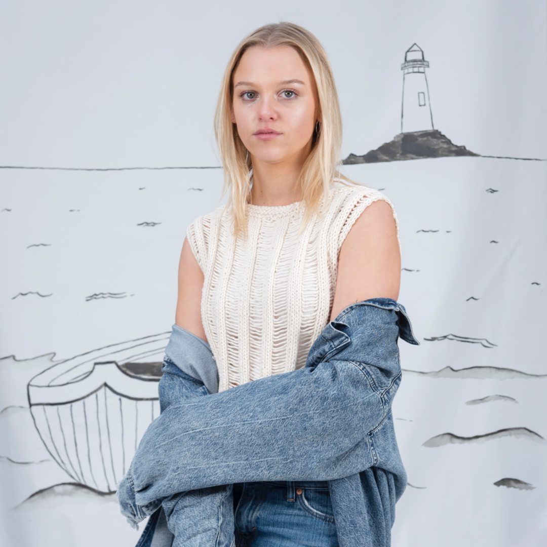 Knit Kit - Rib&amp;Rip top, Choose your colour: Ivory