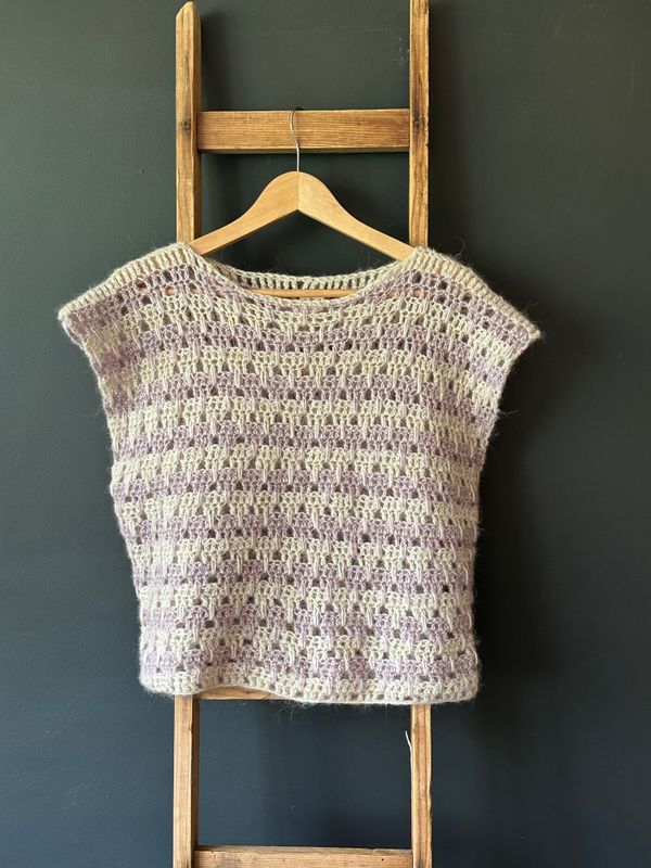 Crochet kit -  Fuzzy Vichy Striped Jumper