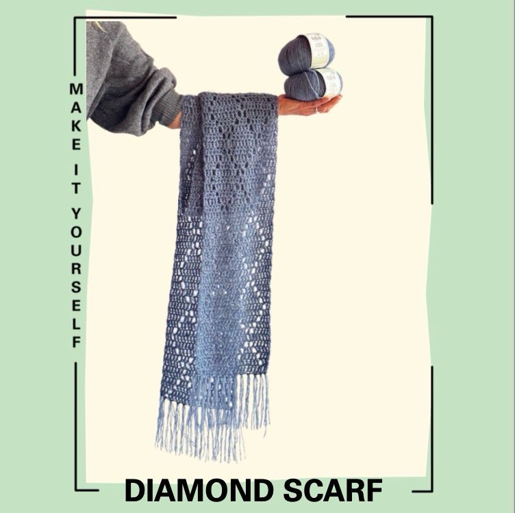 Haakpatroon Diamond Scarf