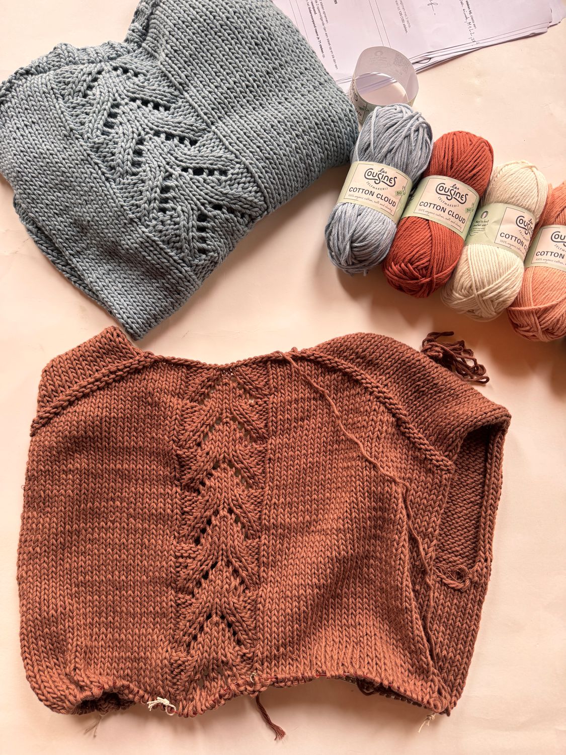 Knitting workshop: Top down cardigan construction with lace pattern