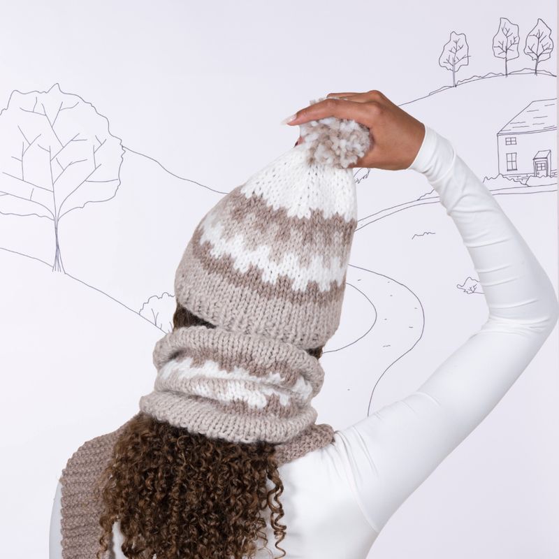  Knit kit -  colourwork hat+cowl