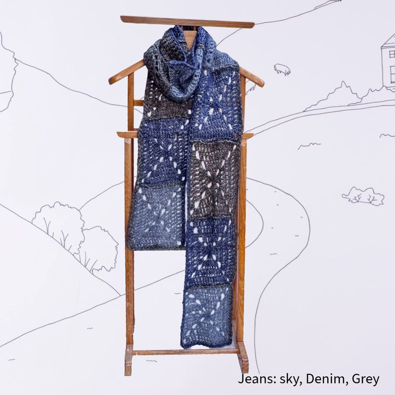 Granny Square patch scarf