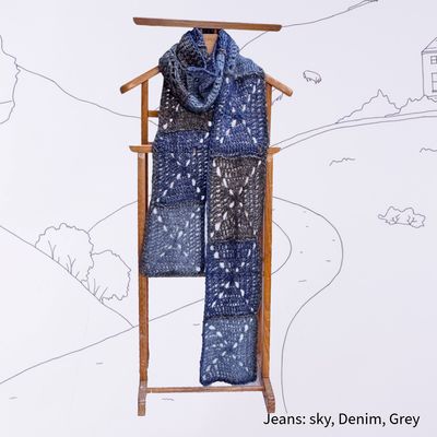 Granny Square patch scarf
