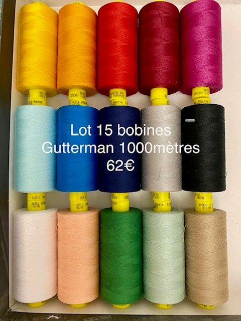lot de 15 bobines guttermann 1000 mètres