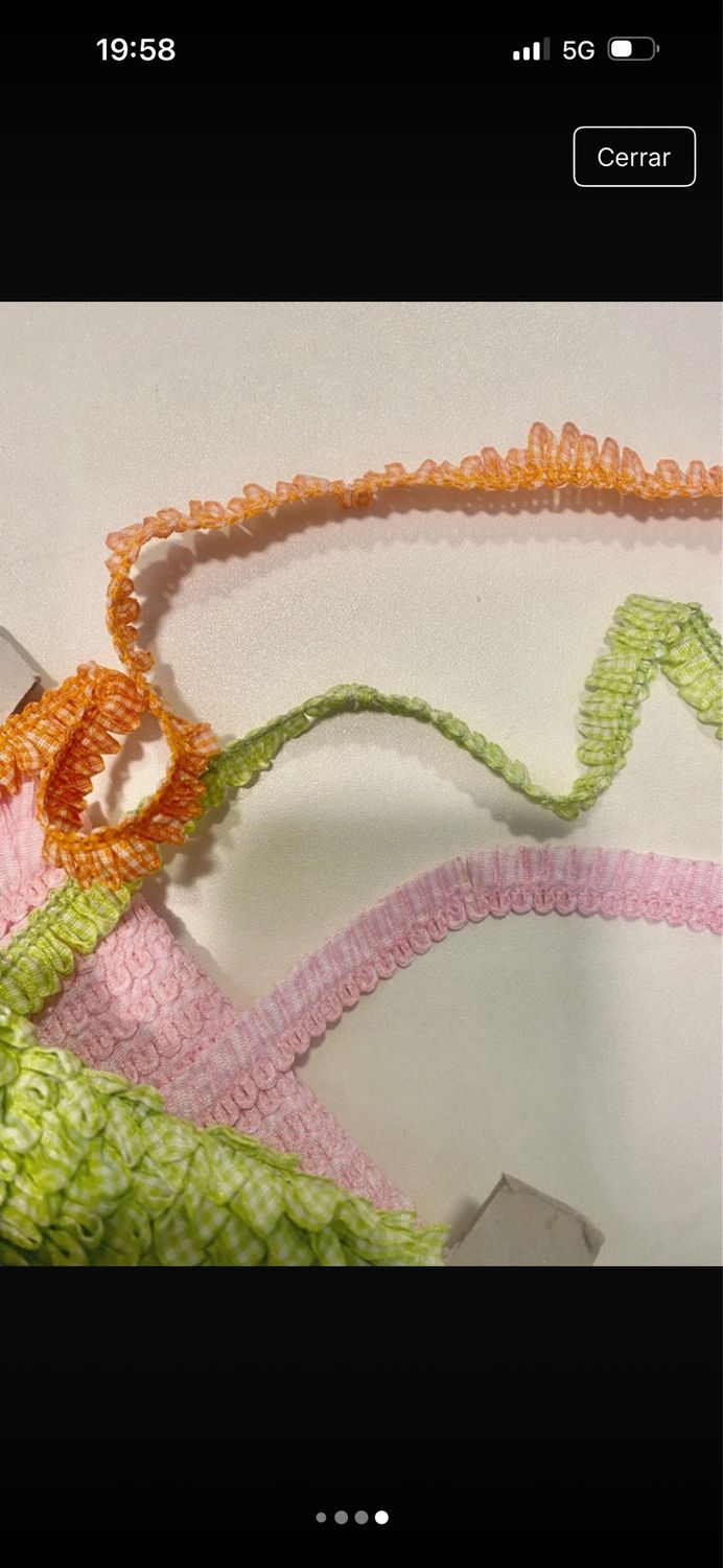 Lot ruban vichy plissé