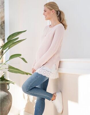 Pull Tricot Rose Grossesse/Allaitement Taille L
