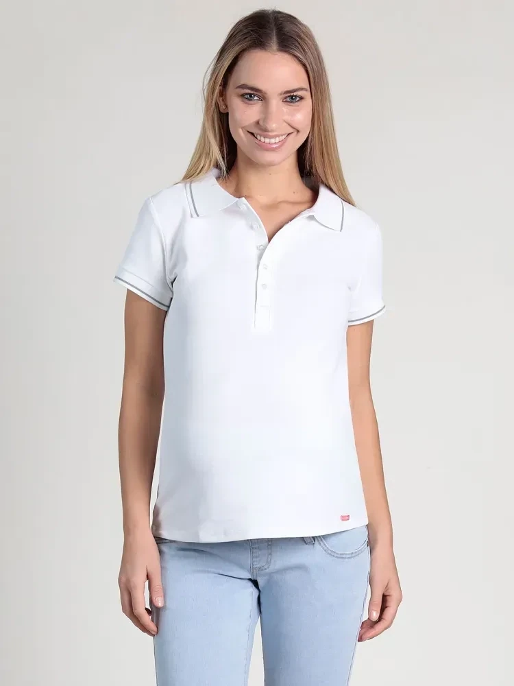 Polo de Grossesse et Allaitement Blanc - Taille S -