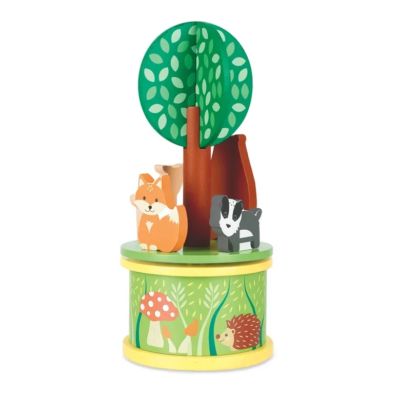 Carrousel Musical en Bois Animaux des Bois