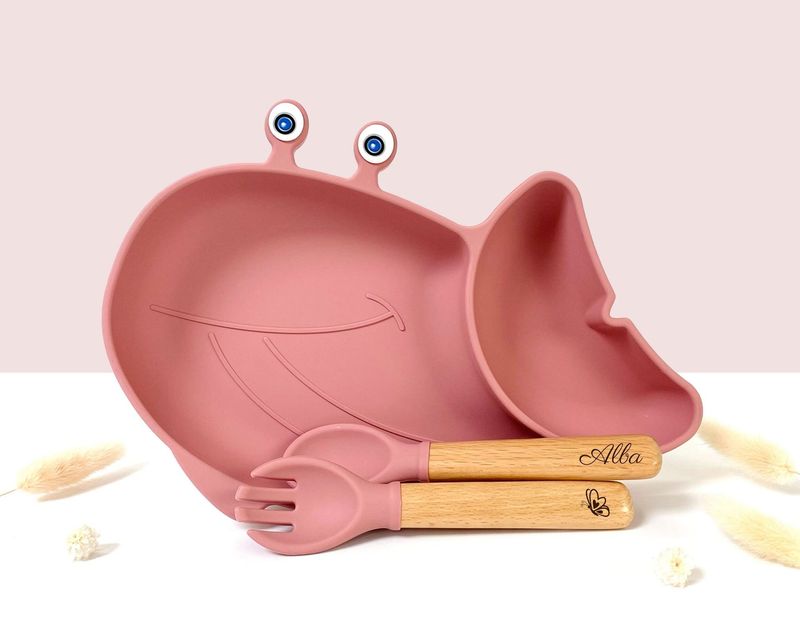 Set Repas + Couvert Baleine Rose