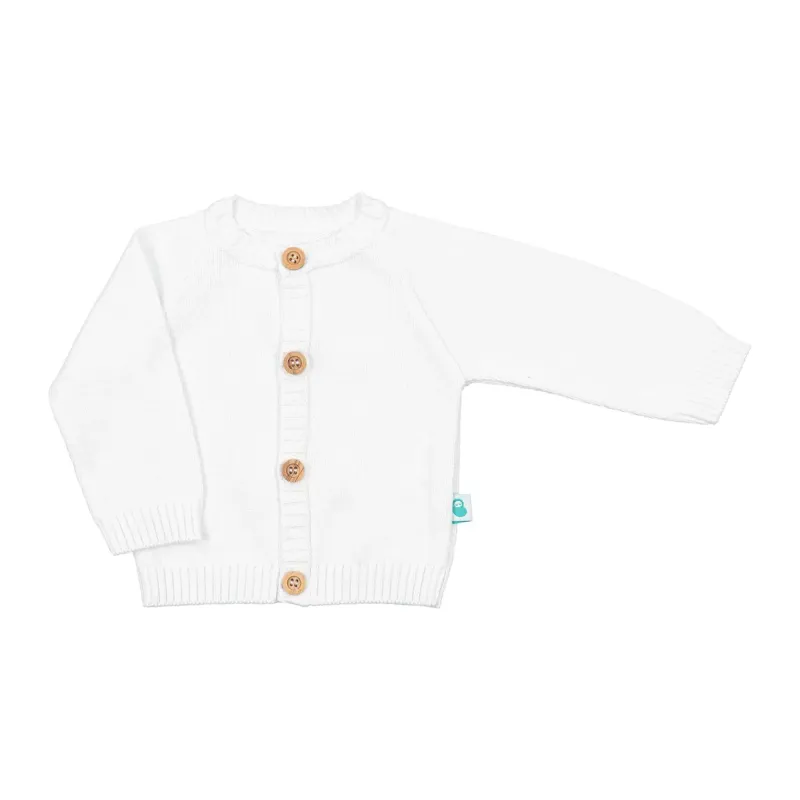 Veste en Tricot de Coton Blanc - Taille 12/24 Mois -