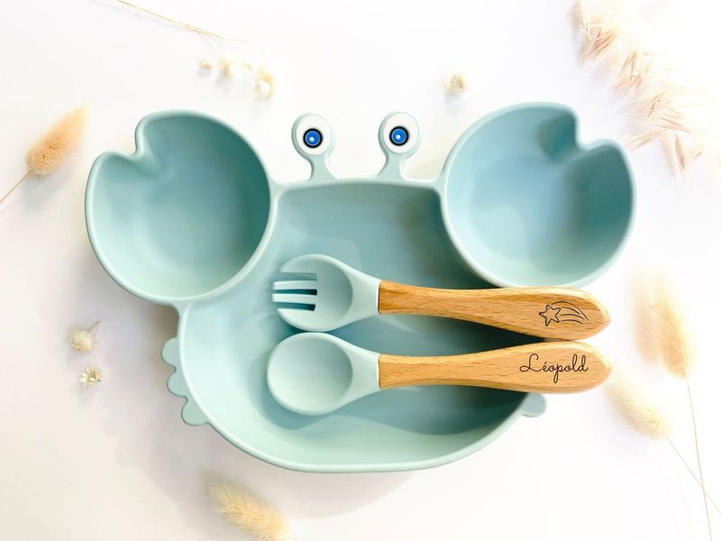Set Repas + Couvert Crabe Bleu Ciel