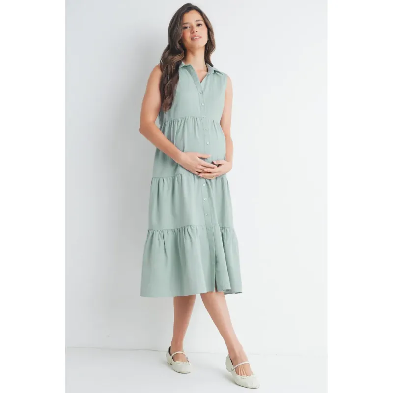 Robe Chemise à Volant "Sauge" - Taille L-