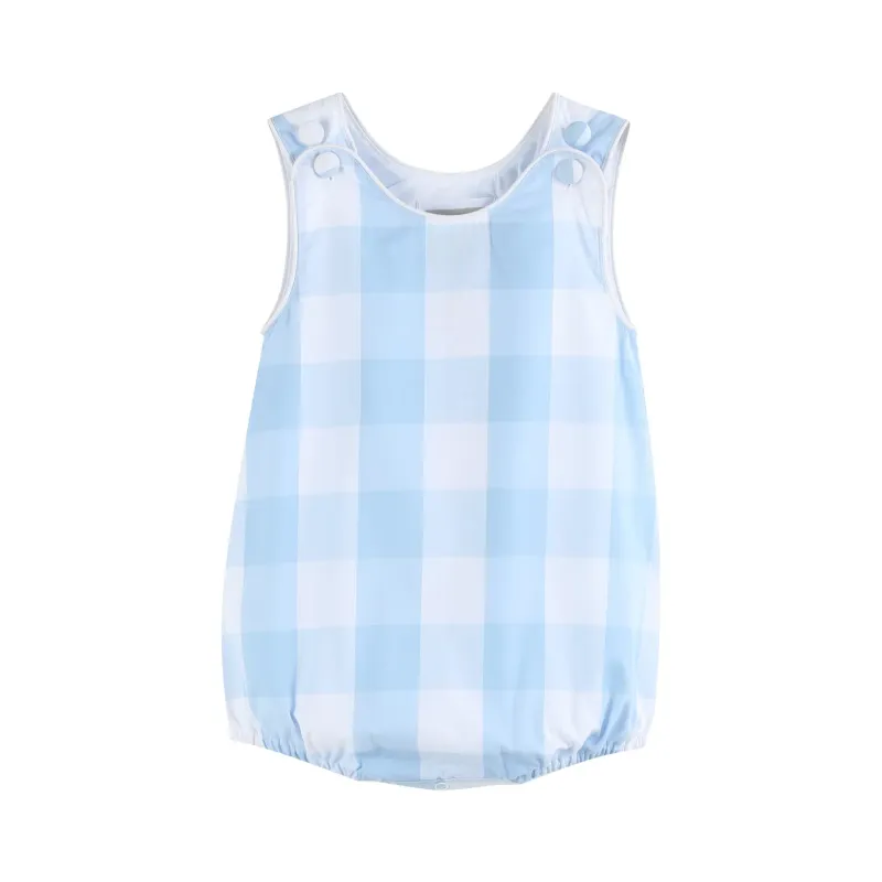 Barboteuse Bleue à Grands Carreaux - Taille 18/24 Mois -