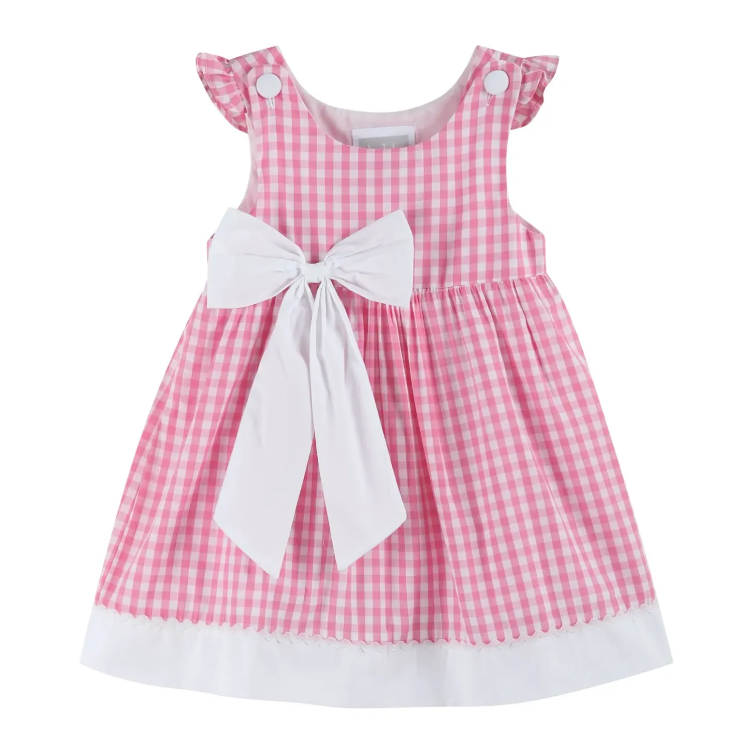 Robe Vichy Rose à Noeud - Taille 6/12 Mois -