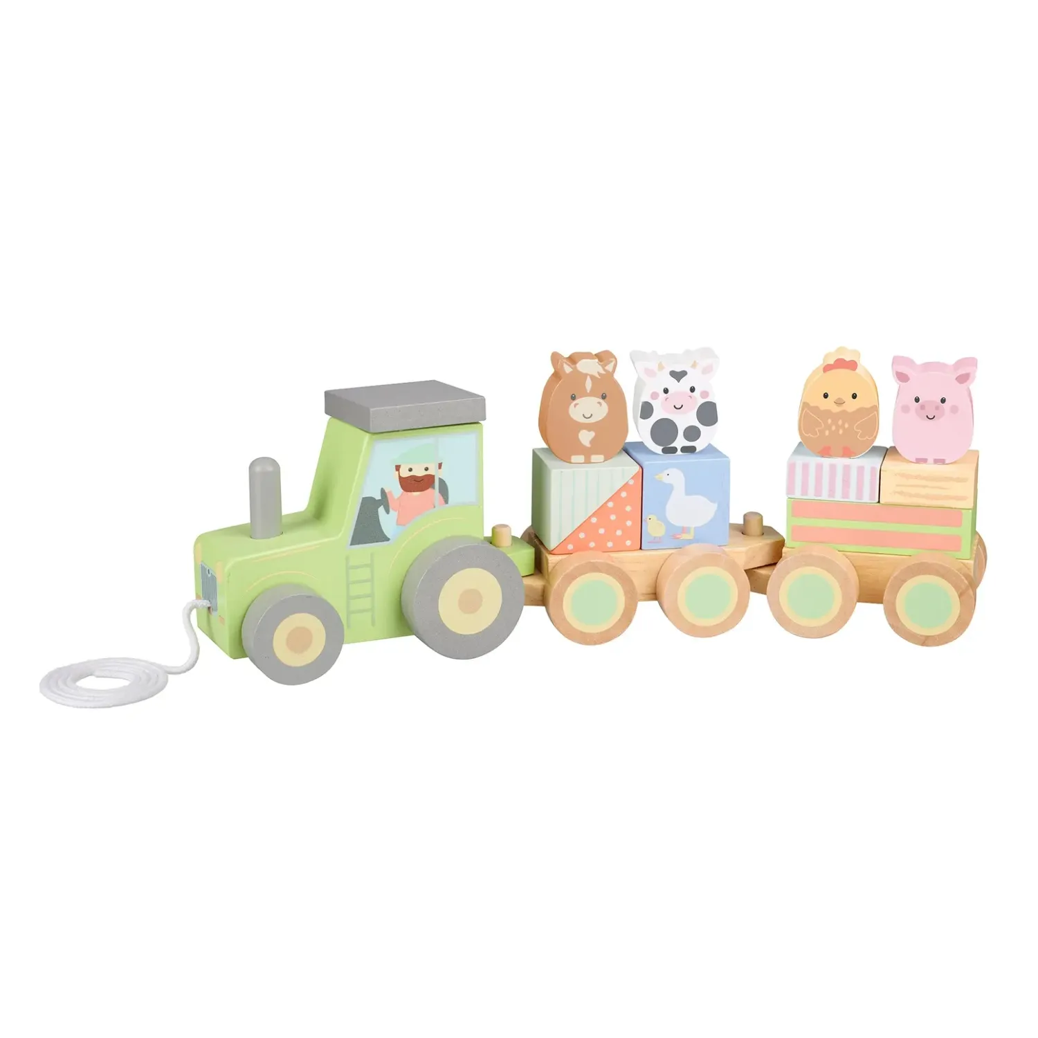 Train à Casse-Tête en Bois Animaux de la Ferme