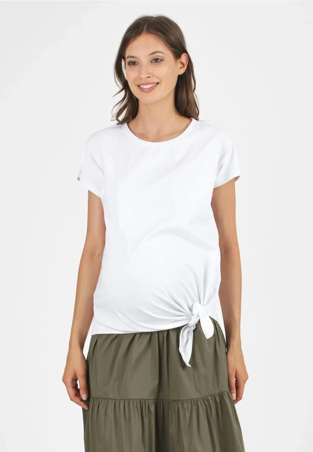 Tee-Shirt de Maternité Noeud Latéral "Blanc" - Taille M -