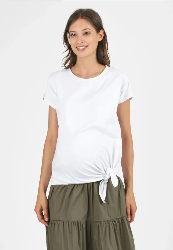 Tee-Shirt de Maternité Noeud Latéral "Blanc" - Taille XS -