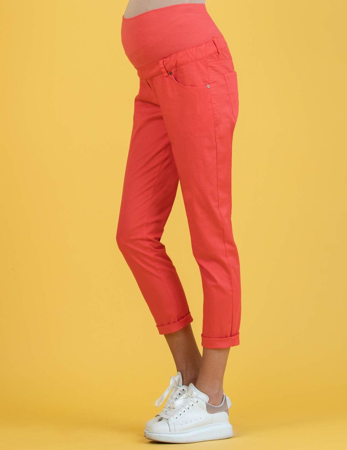 Pantalon de Maternité Slim Coupe Boyfriend "Orange" - Taille S -