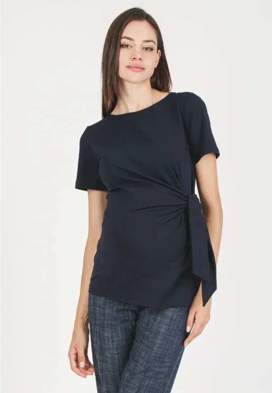 Tee-Shirt de Maternité à Noeud Noir -Taille M -