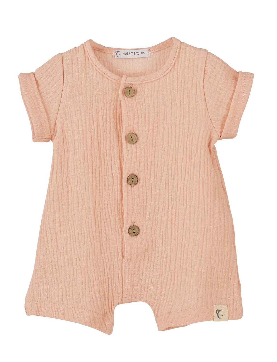 Combinaison Gaze de Coton "Rose Saumon" - Taille 24 Mois -