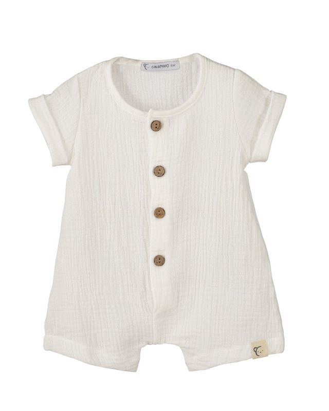 Combinaison Gaze de Coton "Blanc" - Taille 24 Mois -