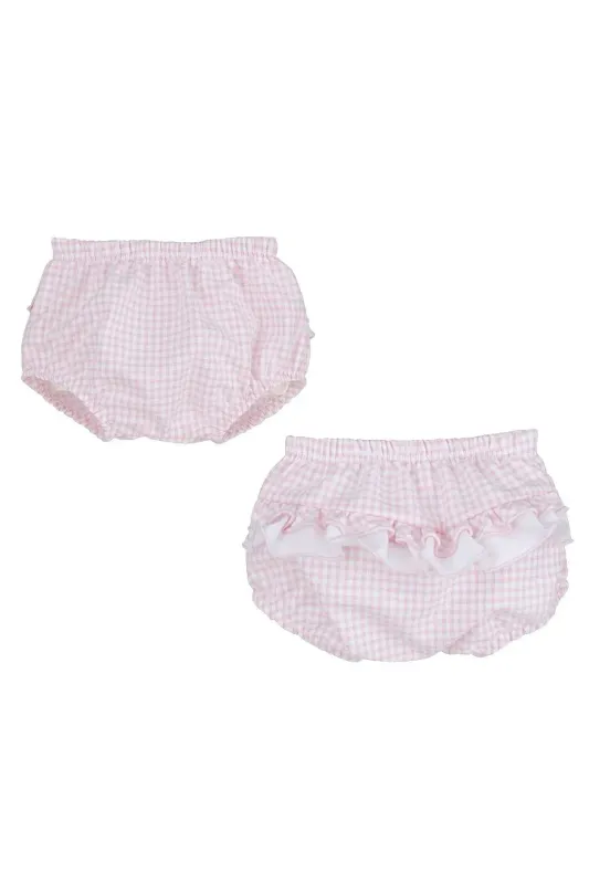 Culotte Vichy Rose avec Volants - Taille 24 Mois -
