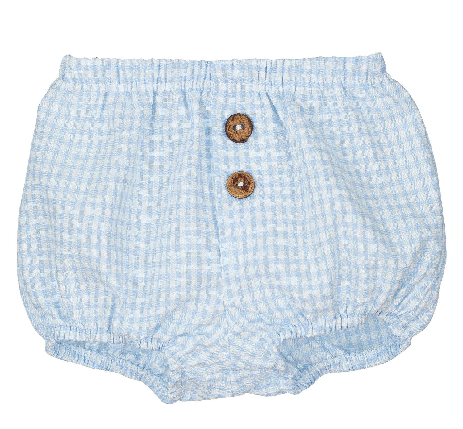 Culotte Vichy Bleu avec Boutons - Taille 18 Mois -