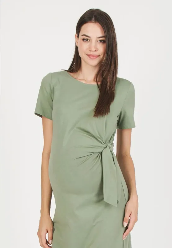 Robe de Maternité Noeud Latéral "Sauge" - Taille XS -