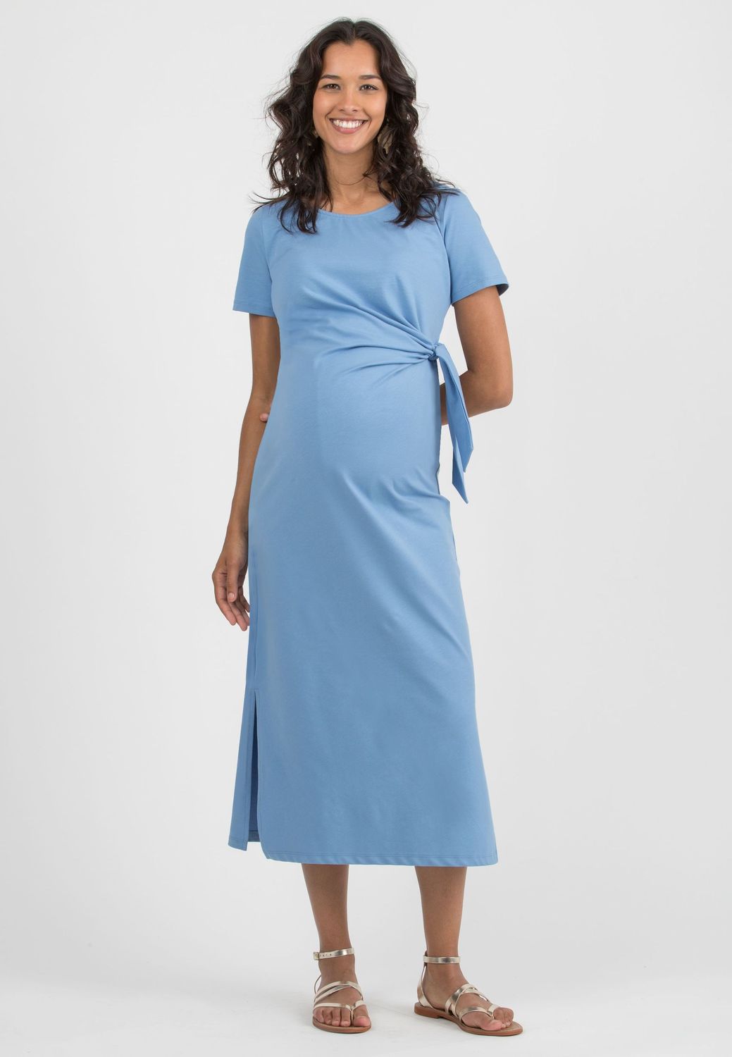 Robe de Maternité Noeud Latéral "Céleste" - Taille XS -