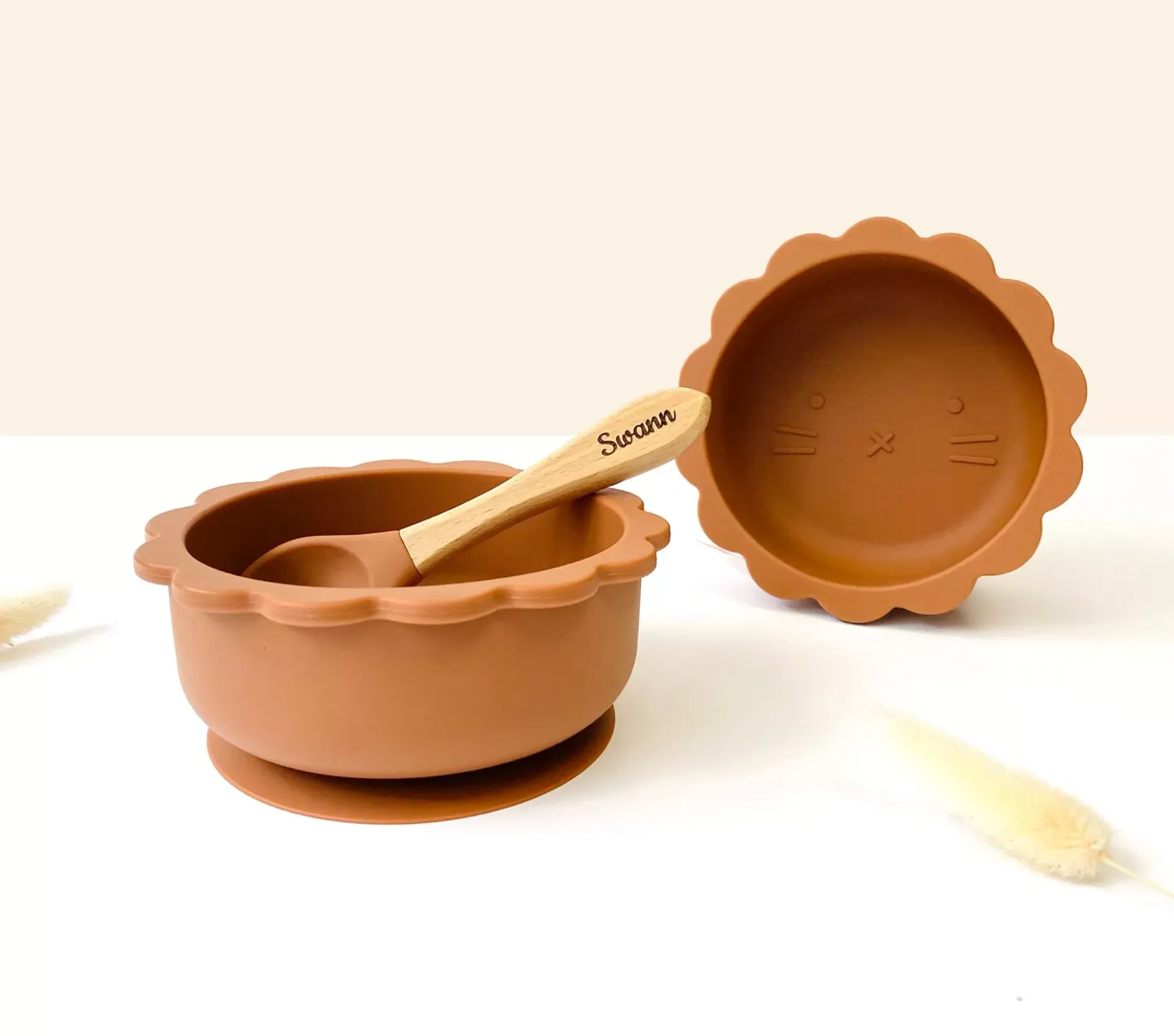 Bol + Cuillère "Lion" (non personnalisable)  Caramel