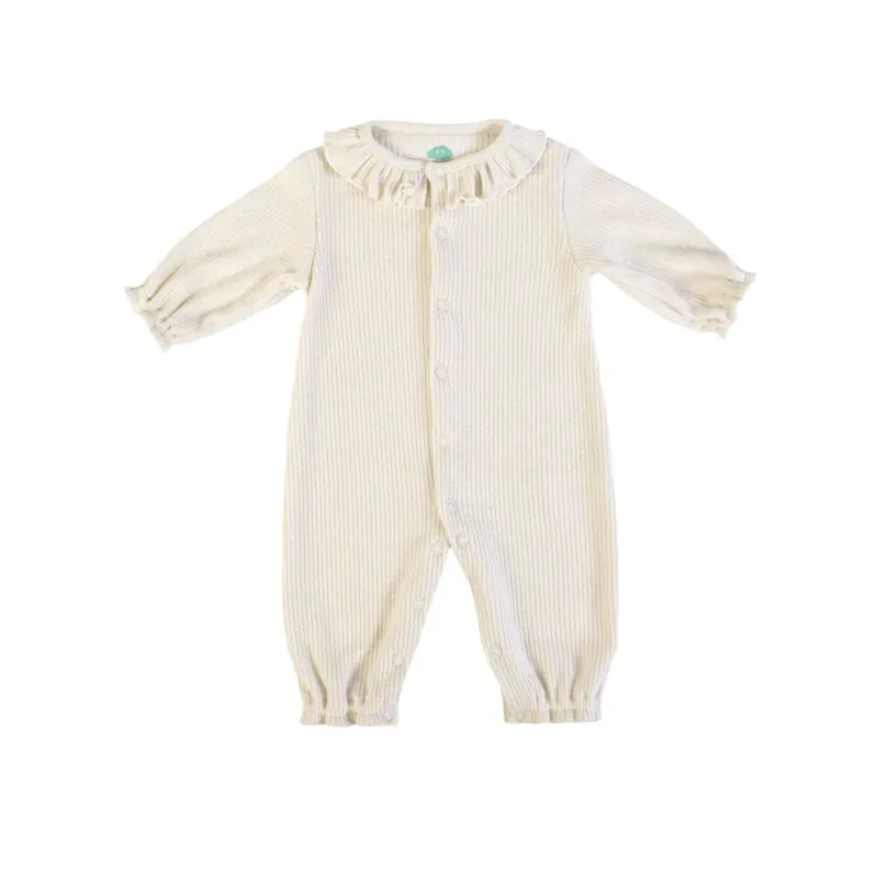Grenouillère Tricotée Beige Pailleté Or - Taille 3 Mois -